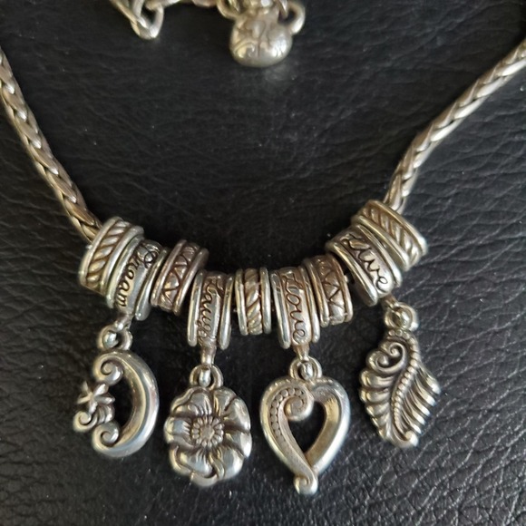 Brighton Live Love Laugh Dream Silver Plated Charm Pendant Necklace 18 inches - Picture 6 of 6